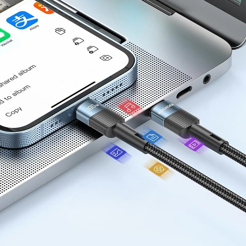 Cabo USB-C Essager ES-X18 100W – Carregamento Rápido PD