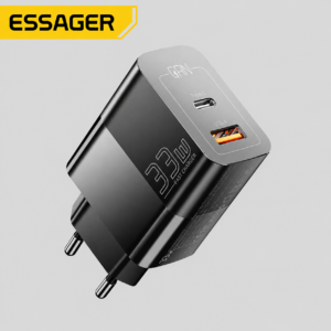 Carregador Essager GaN 33W – USB-C + USB-A - Imagem 1