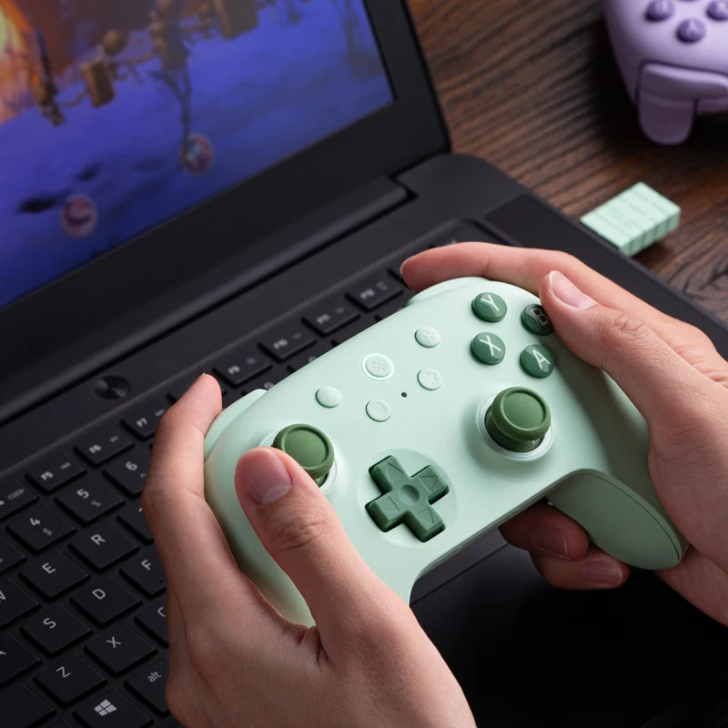 Controle 8BitDo Ultimate 2C Wireless 2,4 GHz – Hall Effect 1000 Hz para PC – Verde