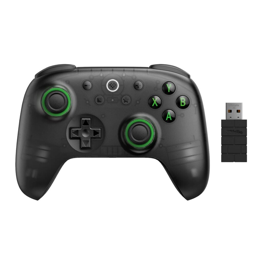 Controle 8BitDo Ultimate 2C Wireless 2,4 GHz – Hall Effect 1000 Hz para PC – Preto