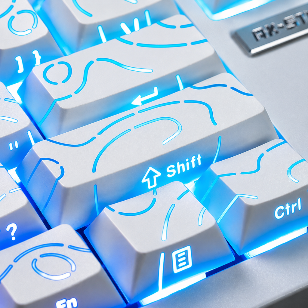 Kit de Keycaps Topográficas para Teclado Mecânico