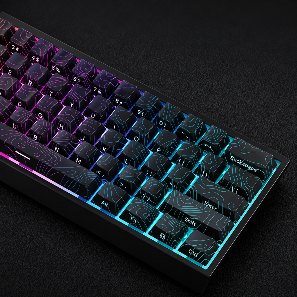 Kit de Keycaps Topográficas para Teclado Mecânico